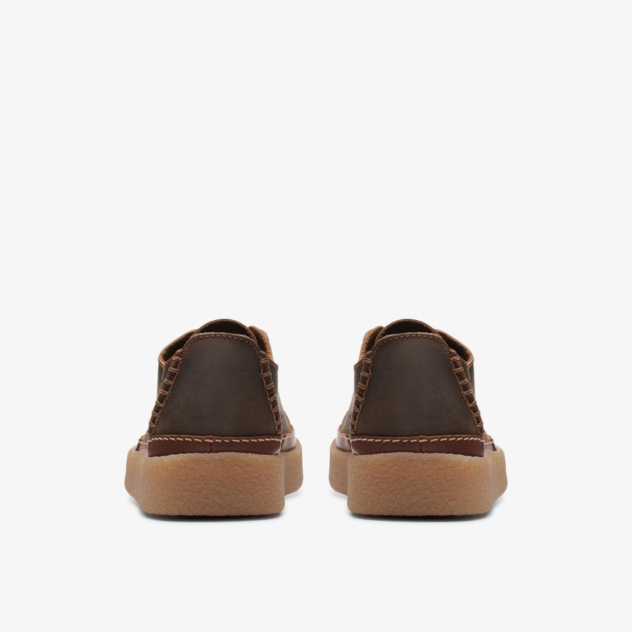 clarks Oakpark Low Brown Leather Shoes