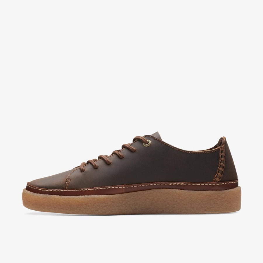 clarks Oakpark Low Brown Leather Shoes