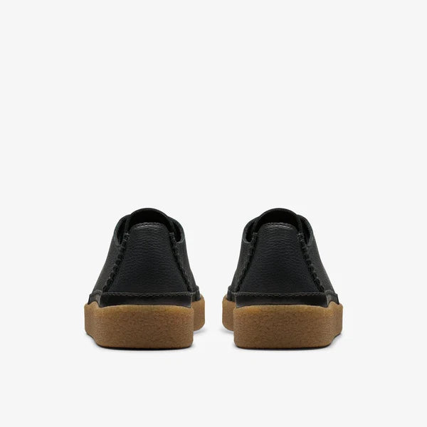 clarks Oakpark Low Black Leather Shoes