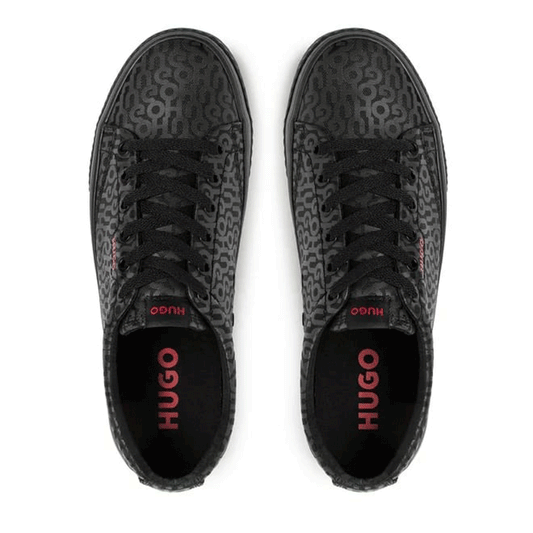 HUGO Men's Dyer Tenn Logo Print Trainers with Red Logo