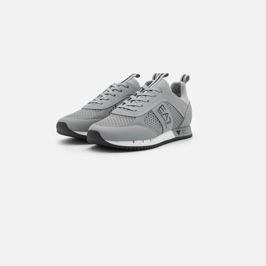 EA7 Emporio Armani Grey Mesh Run Style Trainers