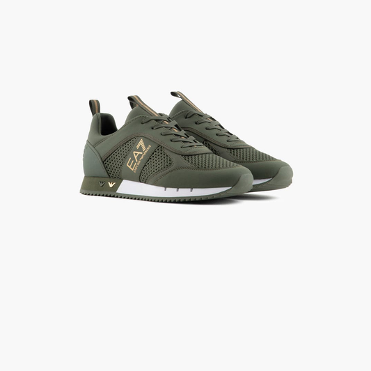 EA7 Emporio Armani Green Mesh Run Style Trainers