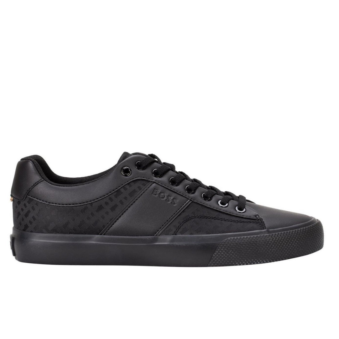 Hugo Boss Aiden Trainers Black with Gold logo