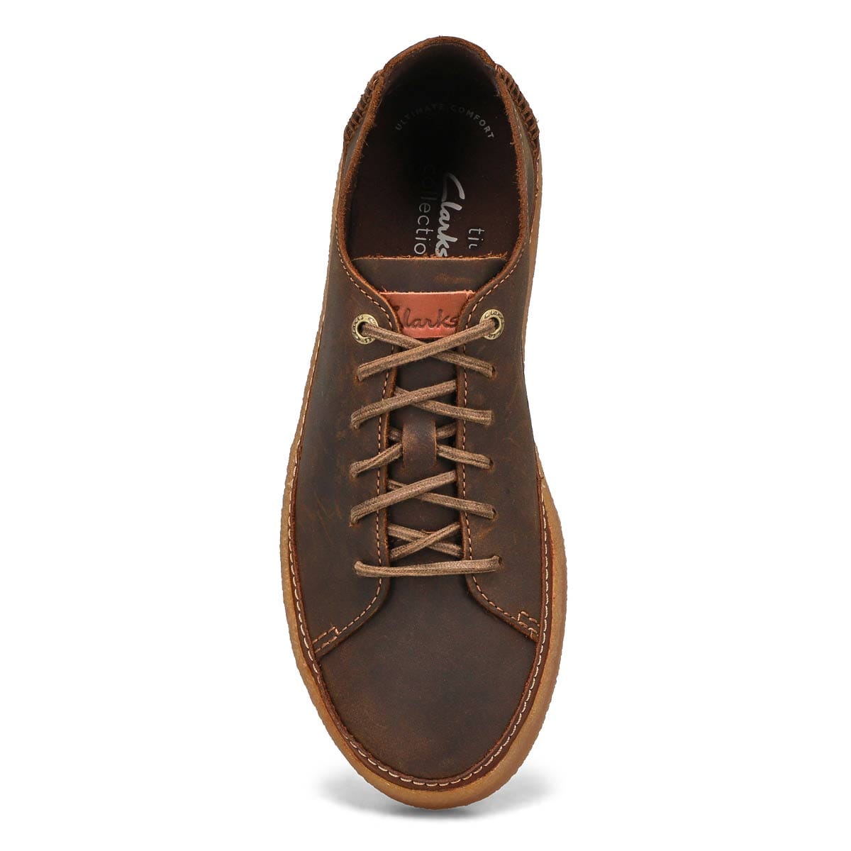 clarks Oakpark Low Brown Leather Shoes