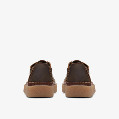 clarks Oakpark Low Brown Leather Shoes