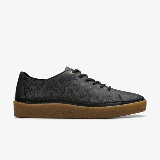 clarks Oakpark Low Black Leather Shoes