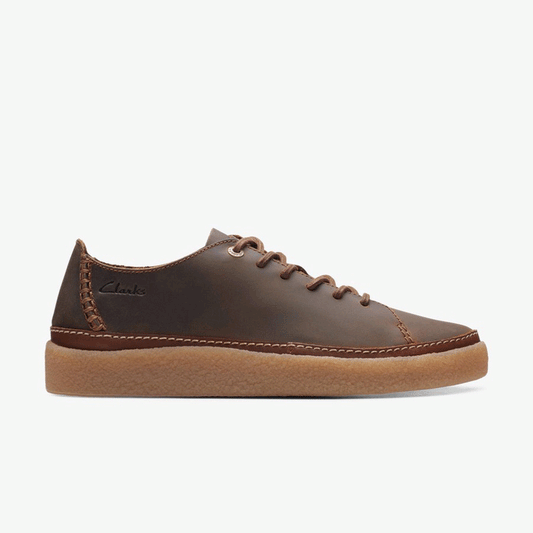 clarks Oakpark Low Brown Leather Shoes