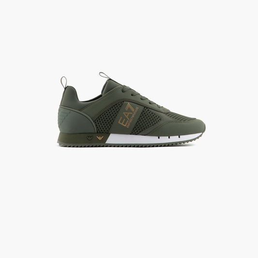 EA7 Emporio Armani Green Mesh Run Style Trainers