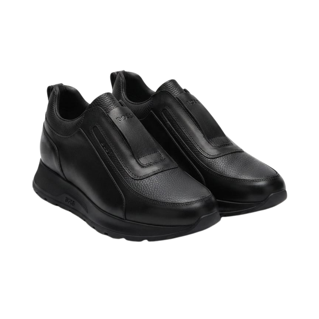 BOSS Leather Sneakers Slip-on -all black