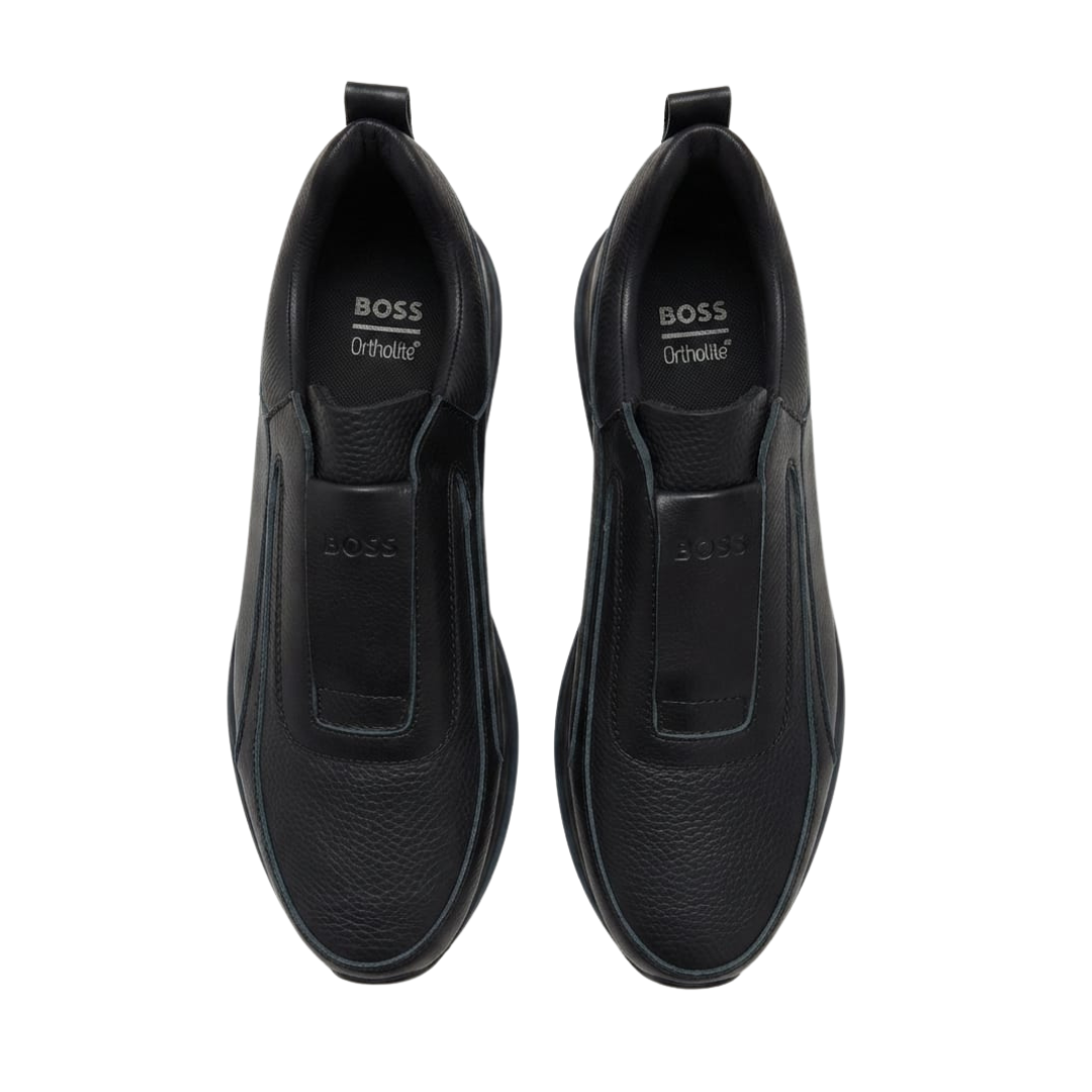 BOSS Leather Sneakers Slip-on -all black