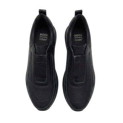 BOSS Leather Sneakers Slip-on -all black