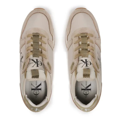 Calvin Klein Jeans Runner Sock Laceup Trainer Beige
