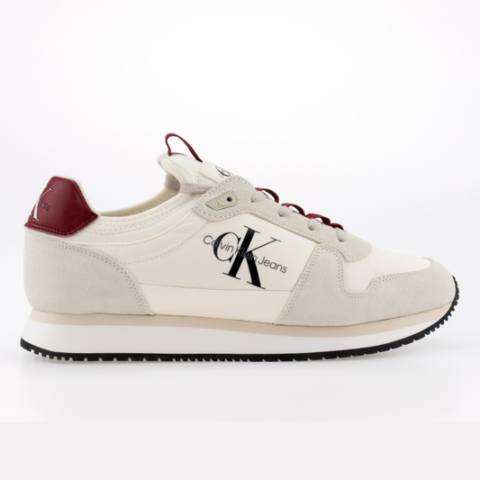Calvin Klein Jeans Runner Sock Laceup Trainer Beige red