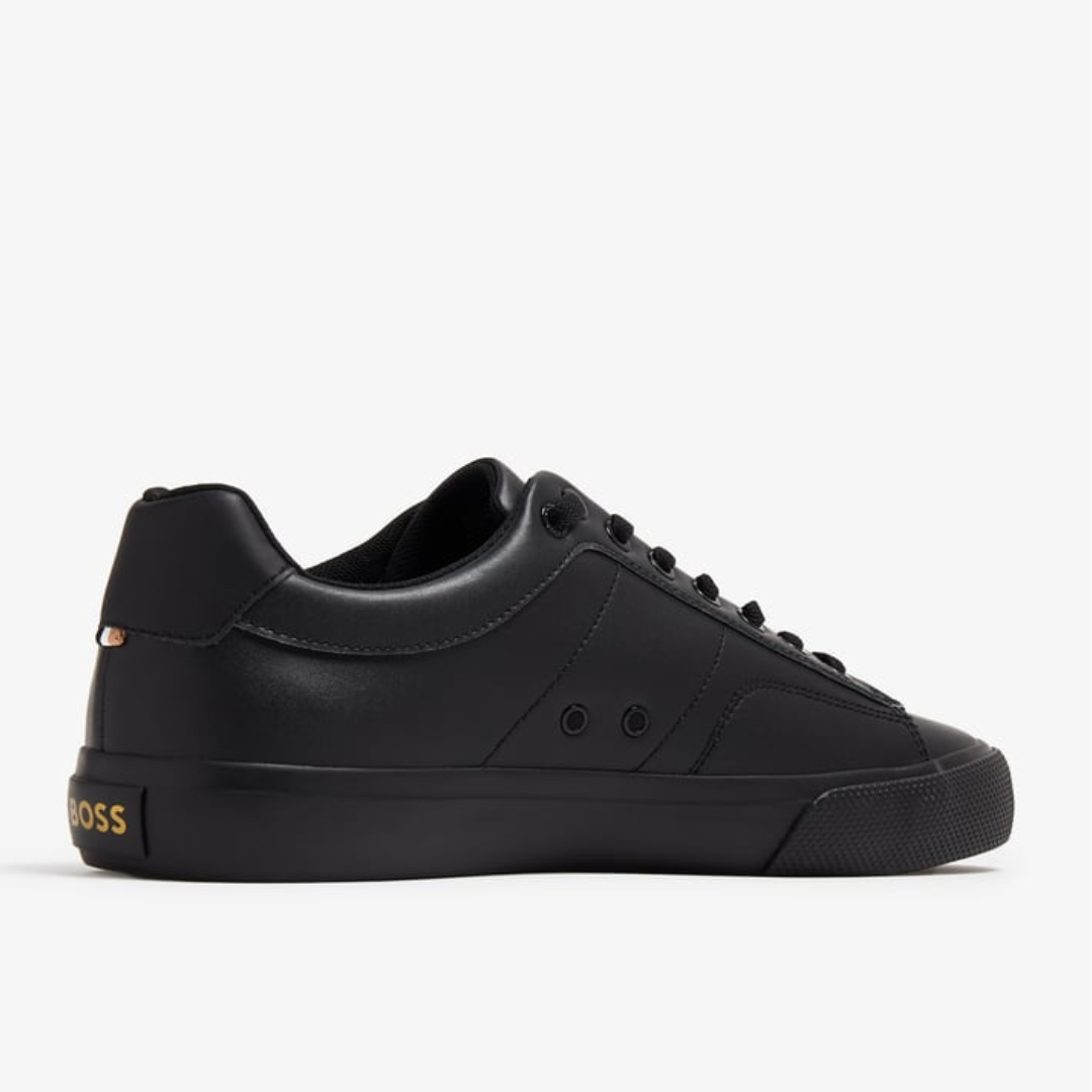 Hugo Boss Aiden Trainers Black with Gold logo