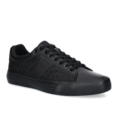 BOSS Black fabric & Faux-Leather Sneakers All-Black