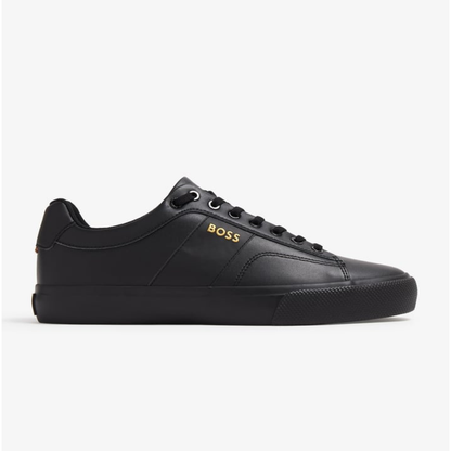 Hugo Boss Aiden Trainers Black with Gold logo