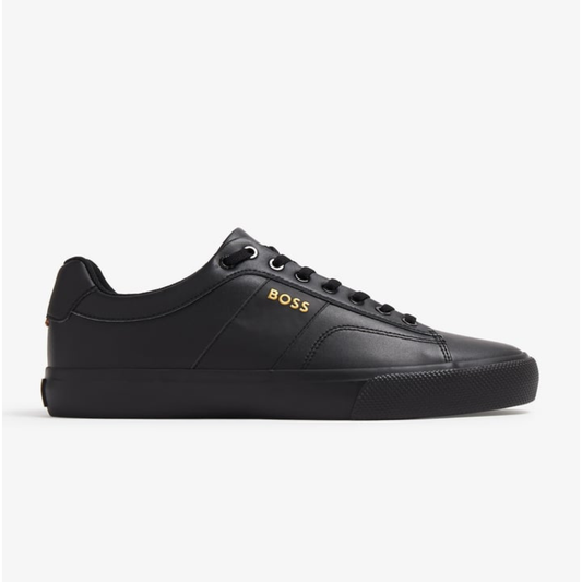 Hugo Boss Aiden Trainers Black with Gold logo