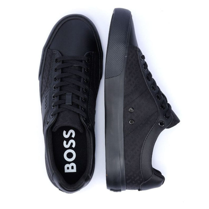 BOSS Black fabric & Faux-Leather Sneakers All-Black