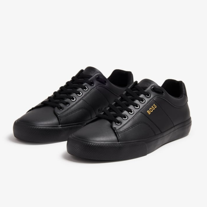 Hugo Boss Aiden Trainers Black with Gold logo