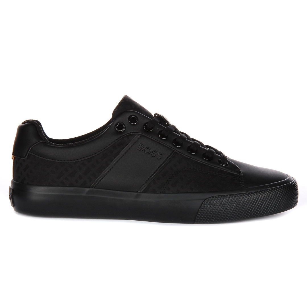 BOSS Black fabric & Faux-Leather Sneakers All-Black