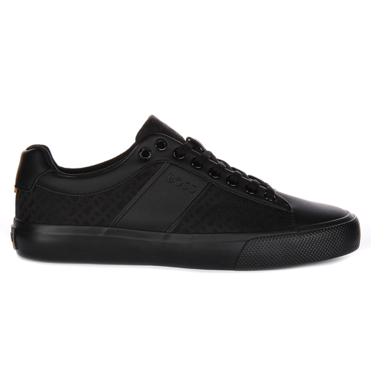 BOSS Black fabric & Faux-Leather Sneakers All-Black