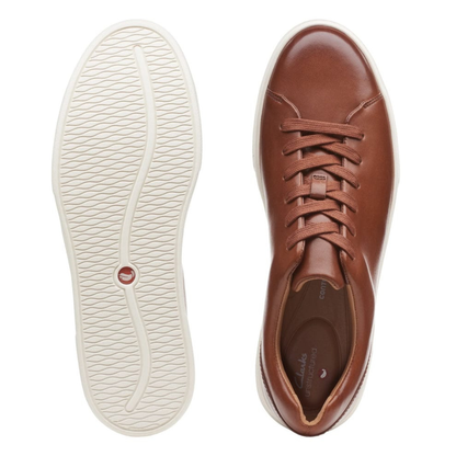 CLARKS Mens Un Costa Lace Trainers - British Tan Leather - Brown
