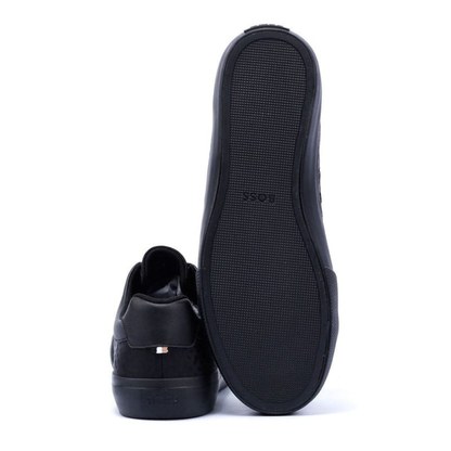BOSS Black fabric & Faux-Leather Sneakers All-Black