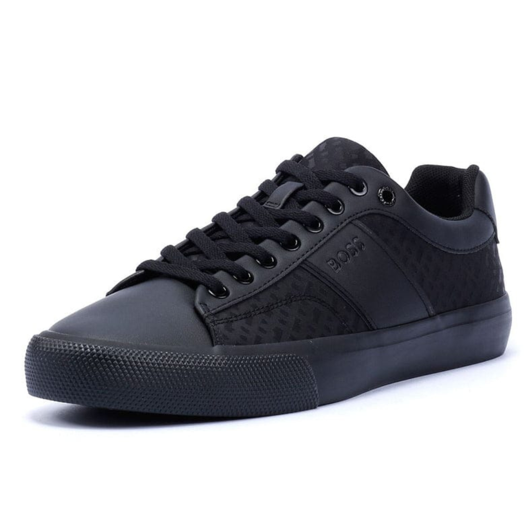 BOSS Black fabric & Faux-Leather Sneakers All-Black