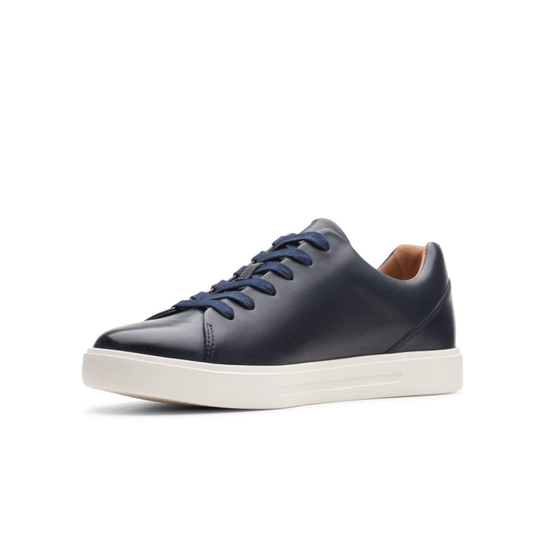 CLARKS Mens Un Costa Lace Trainers - British Tan Leather - Navy