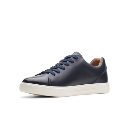 CLARKS Mens Un Costa Lace Trainers - British Tan Leather - Navy