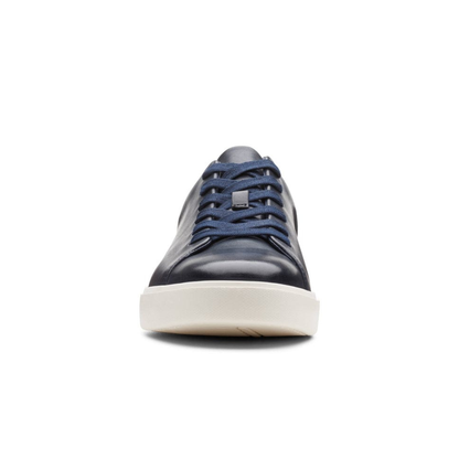 CLARKS Mens Un Costa Lace Trainers - British Tan Leather - Navy