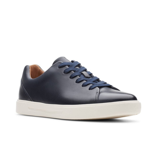 CLARKS Mens Un Costa Lace Trainers - British Tan Leather - Navy