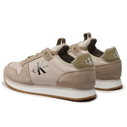 Calvin Klein Jeans Runner Sock Laceup Trainer Beige