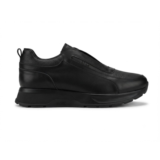BOSS Leather Sneakers Slip-on -all black
