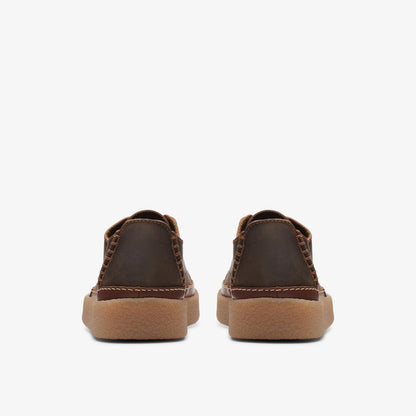 clarks Oakpark Low Brown Leather Shoes