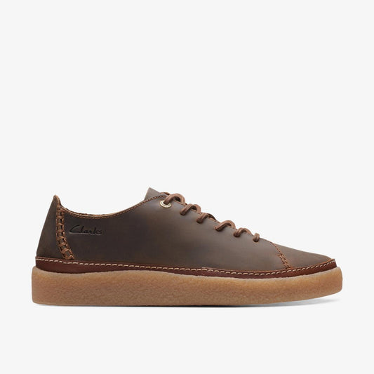 clarks Oakpark Low Brown Leather Shoes
